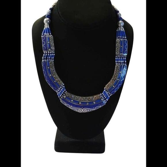 New Handmade Tibetan Necklace - Blue Lapis and Tibetan Silver - Picture 8 of 9